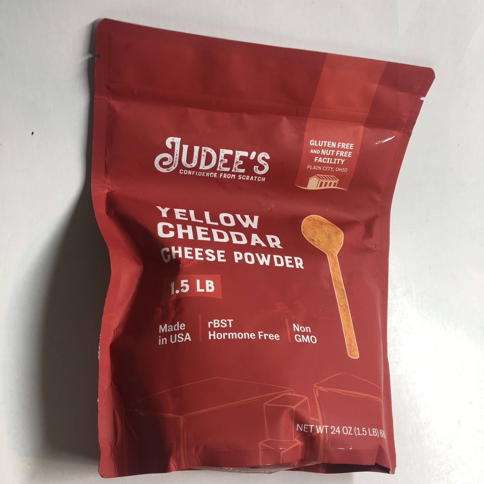 New Judee’S Yellow Cheddar Cheese Powder 1.5lbs -100% Non-Gmo, Rbst Hormone-Free