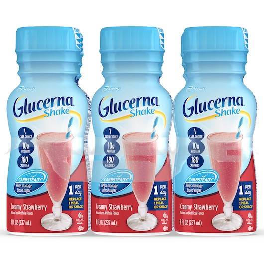 Glucerna Creamy Strawberry Ready To Drink Shake, 8 Fluid Ounces, 24 Per Case