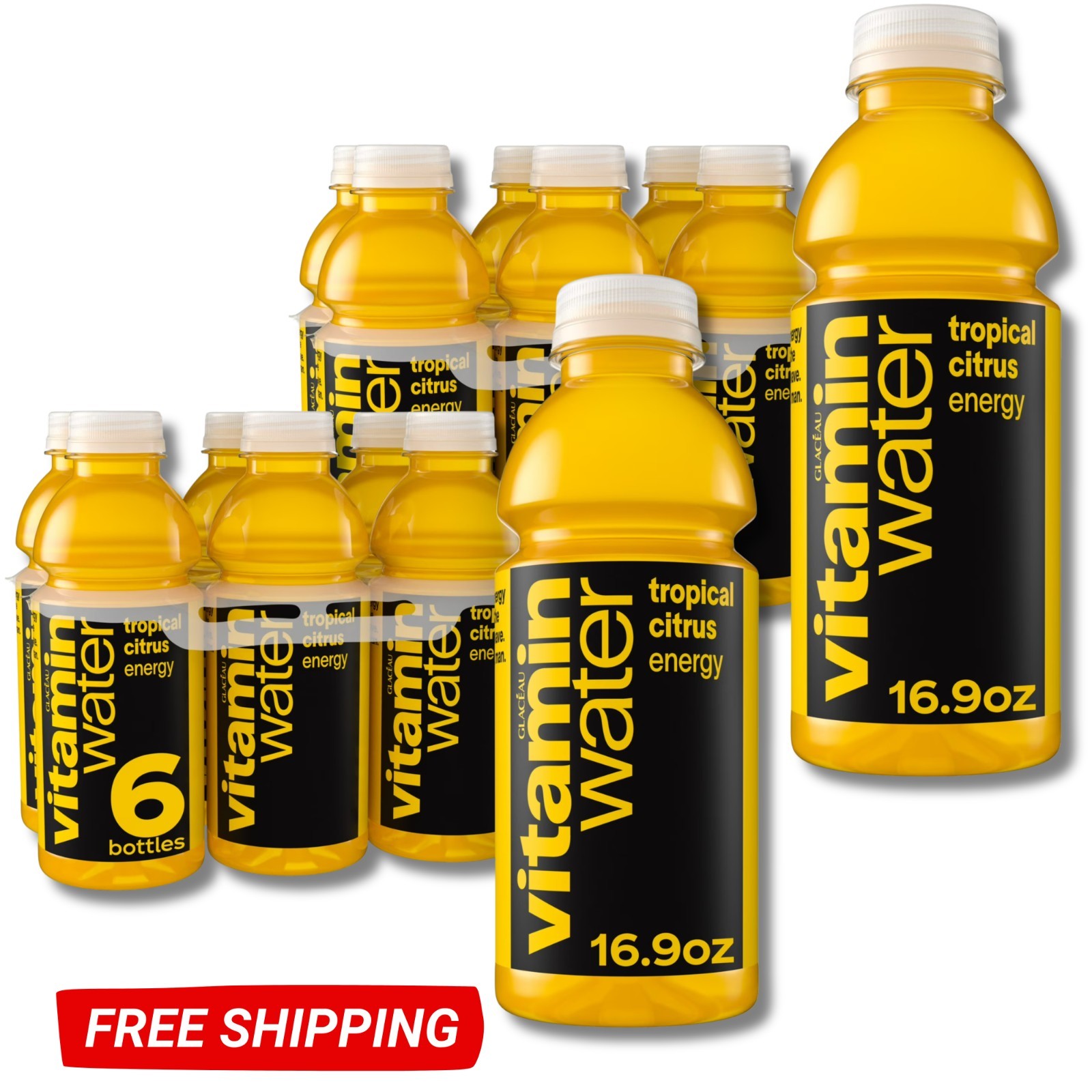 Vitaminwater energy, Tropical Citrus Flavored, electrolyte bottles, 12 Pack