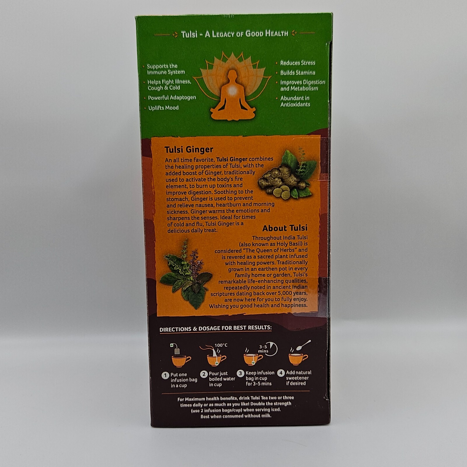Organic India Ginger USA TEA 4 BOX 100 BAGS Immunity Skin