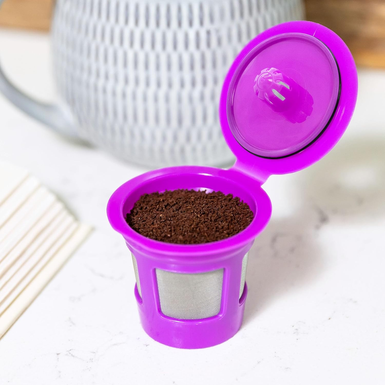 1-Stream Cafe save Reusable K Cup Pod Coffee Filters – Refillable Coffee Pod Cap