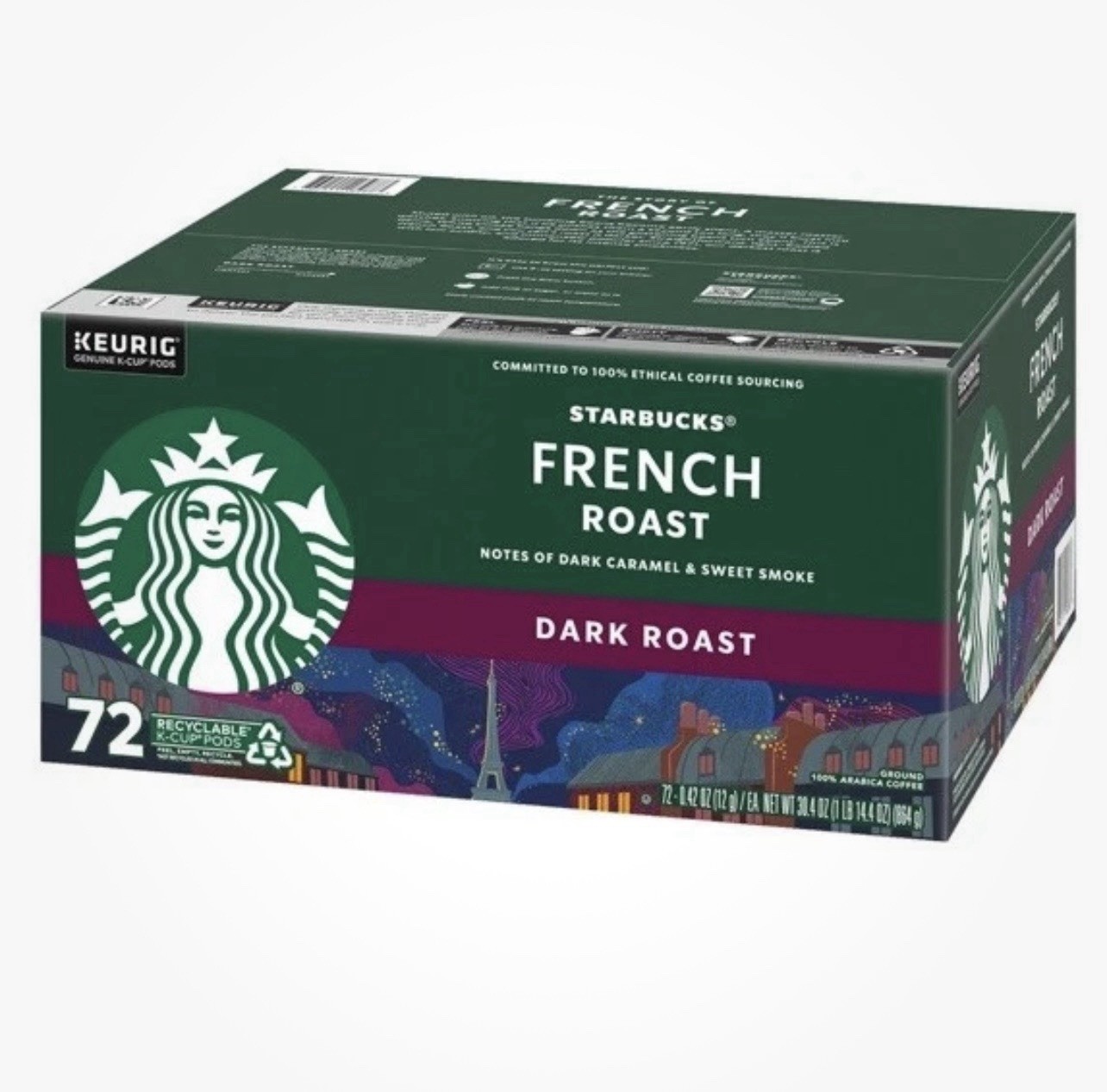 Starbucks Coffee 72 K-Cups French Roast, Dark Roast Coffee