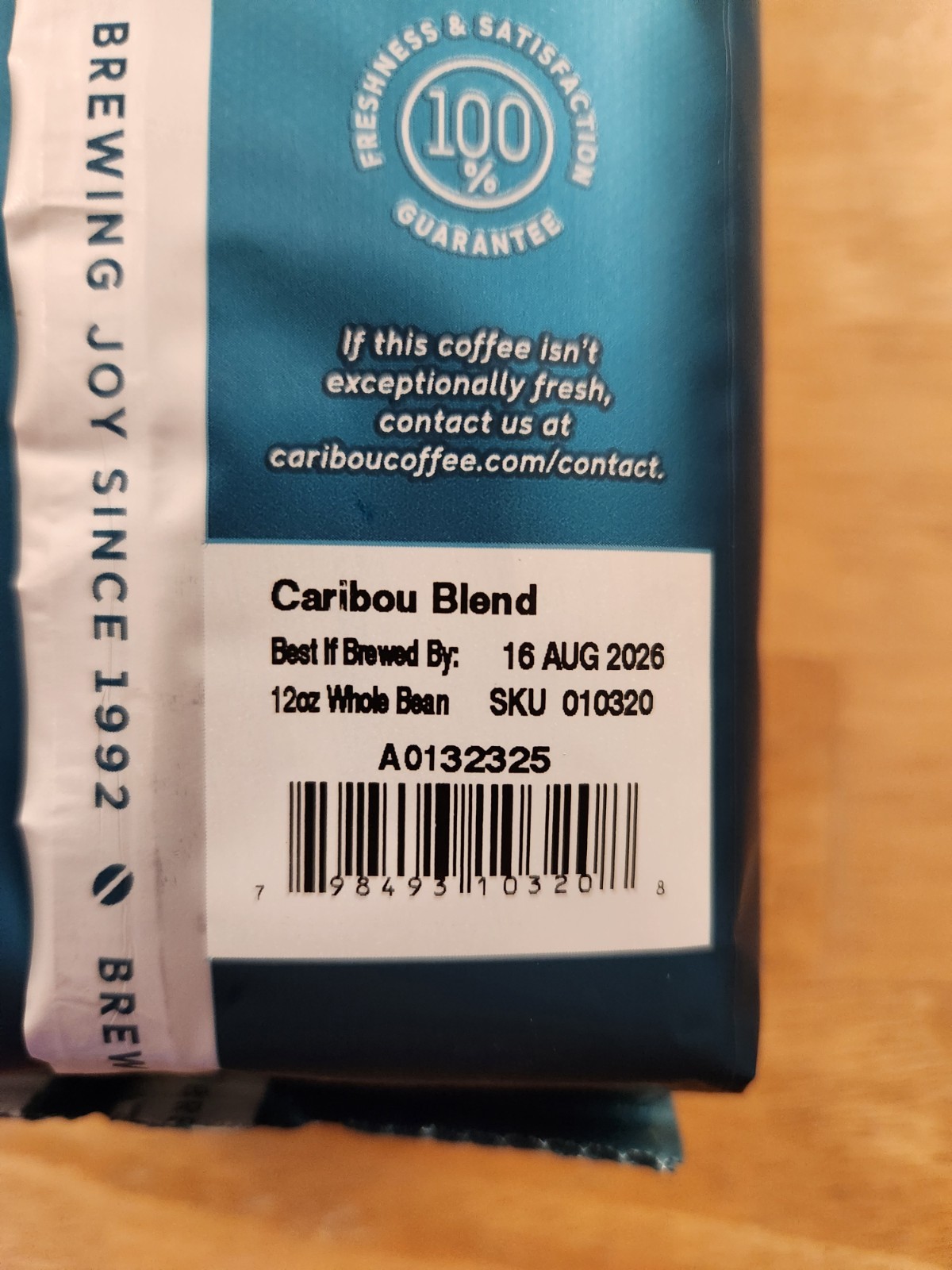 Lot Of 2 12 Oz Bags Caribou Blend Whole Bean Medium Roast Coffee Exp 8/16/26
