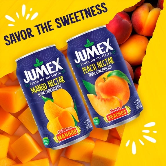 Jumex Mango Nectar Juice & Peach Nectar Juice, 11.3 fl oz, 12 pack
