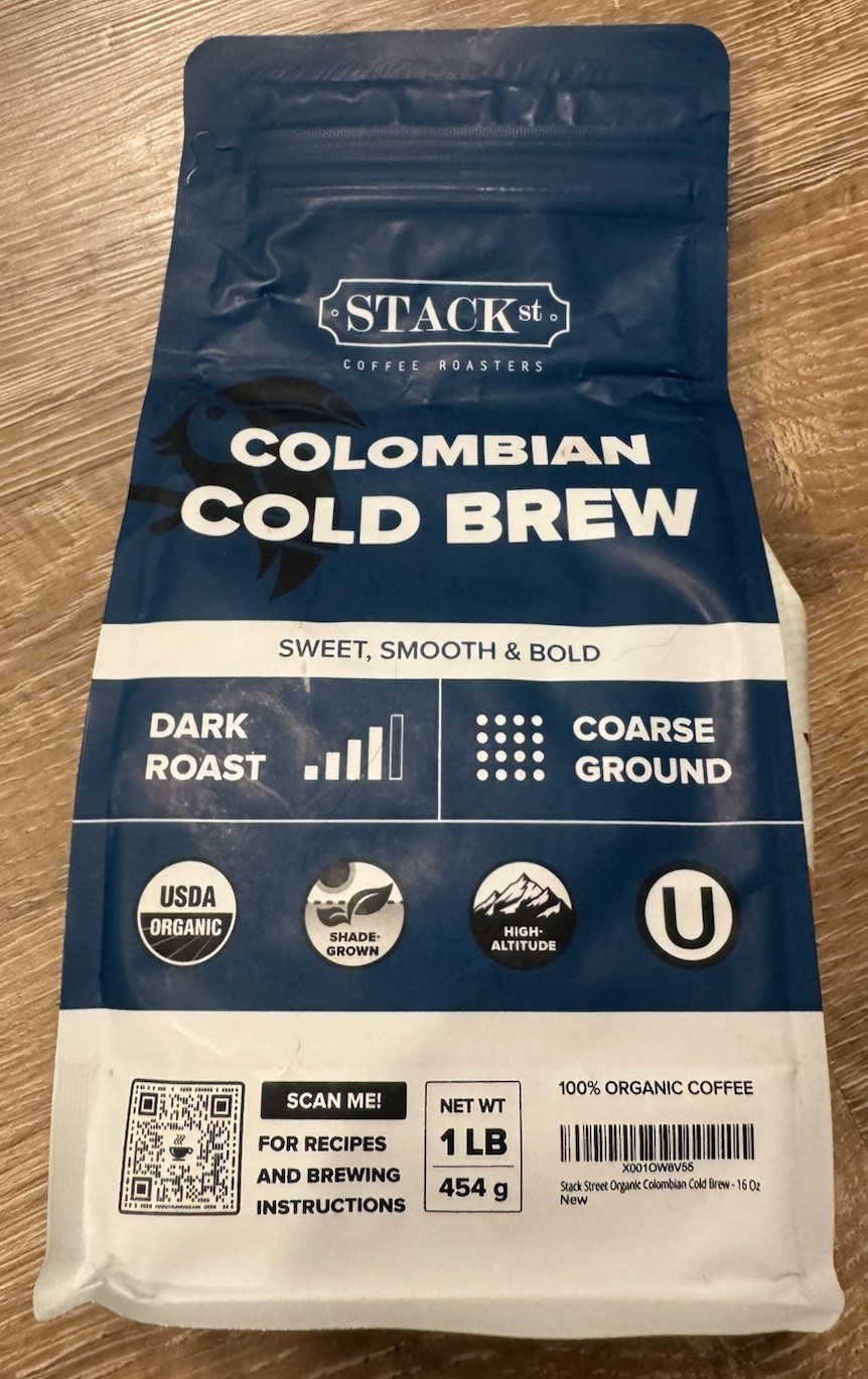 Stack Street Organic Cold Brew Coffee Coarse Ground 1 LB 454 Grams Exp 5/26 New!