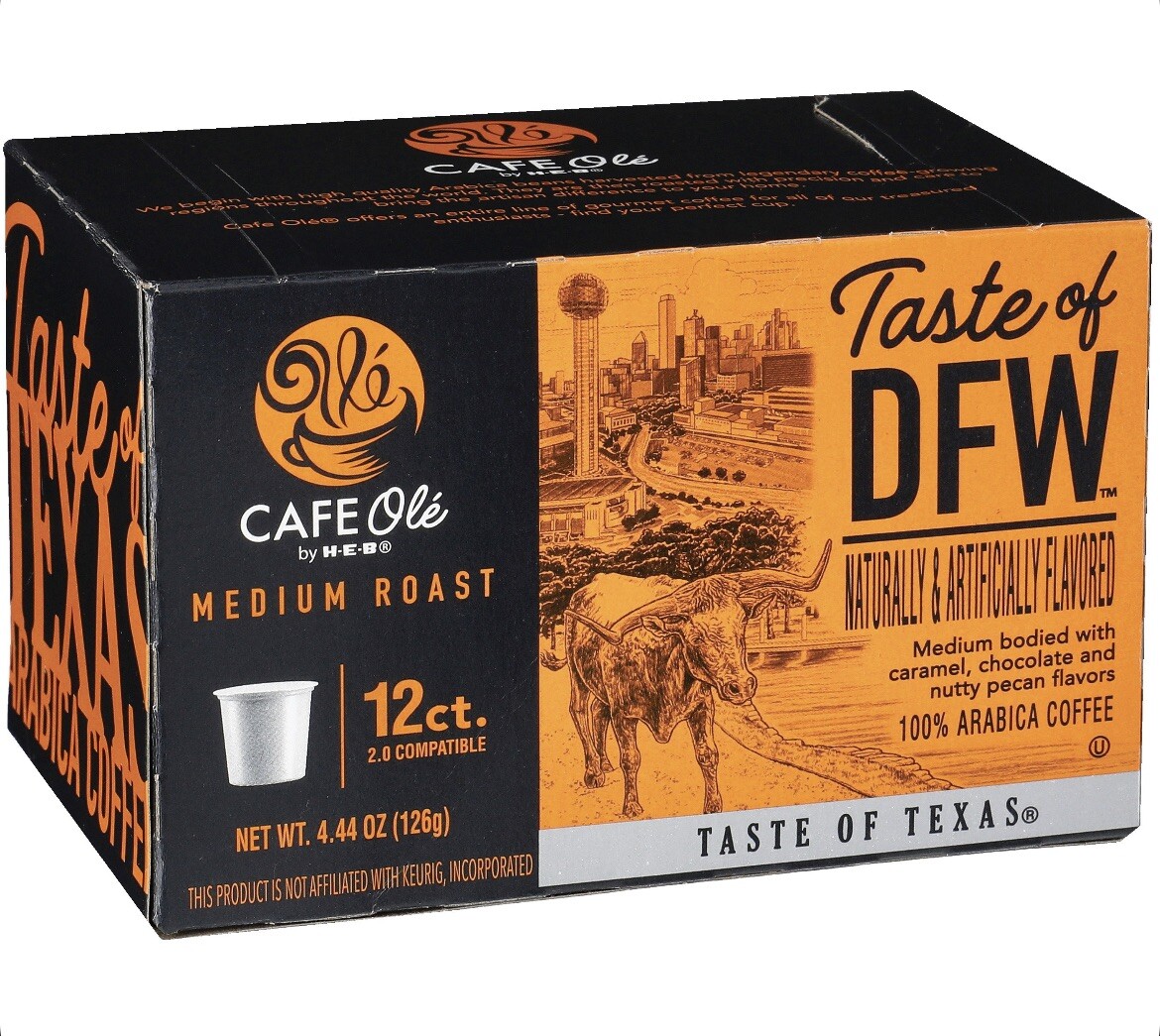 Café Ole Taste of DFW Single Serve Medium Roast Coffee 12 count K Cups by HEB