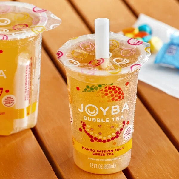 Joyba Ready-to-Drink Mango Passion Fruit Green Bubble Tea 12 oz. – 6/Case