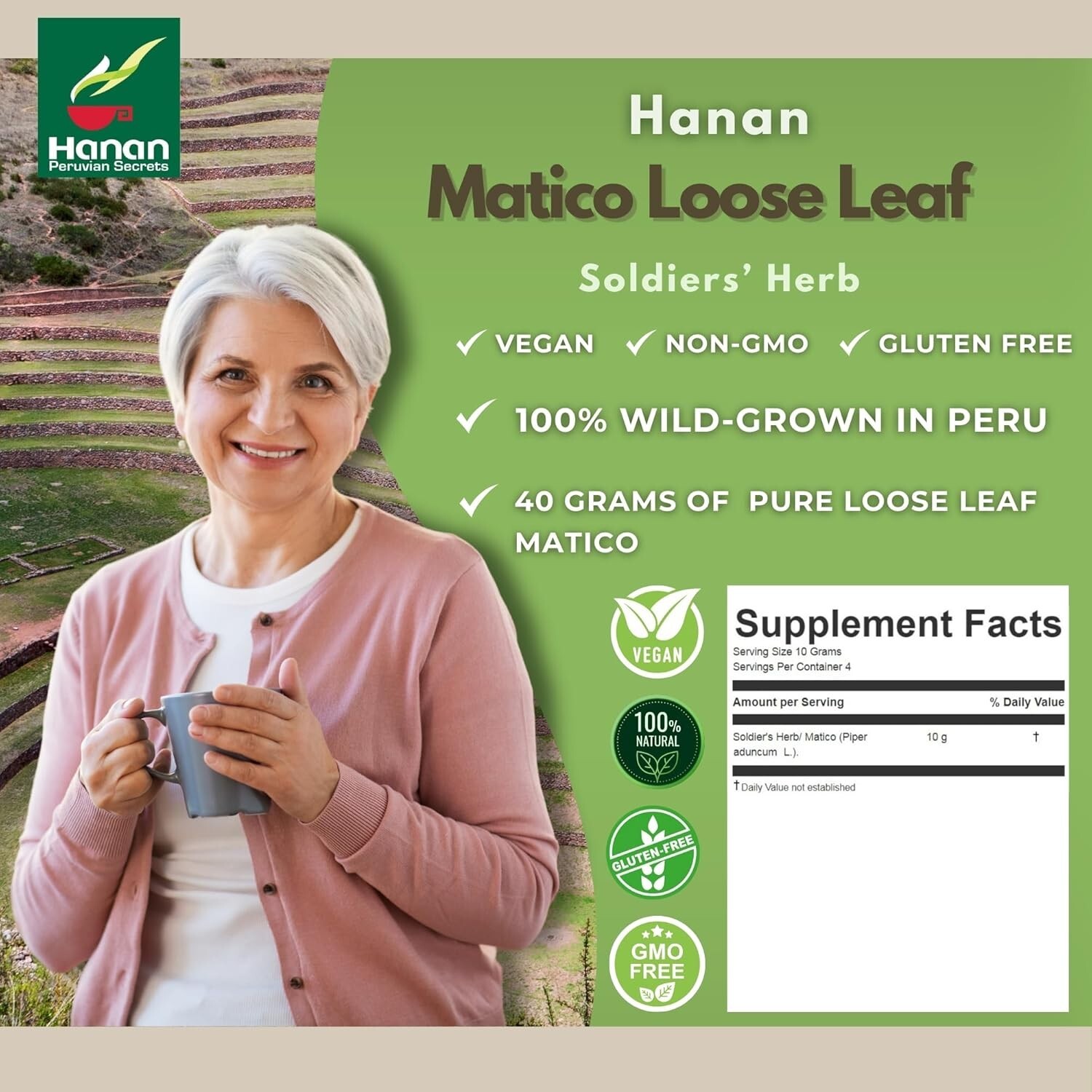 Matico Loose Leaf Tea Soldier’s Herb – All Natural Matico Herb Leaves from Peru