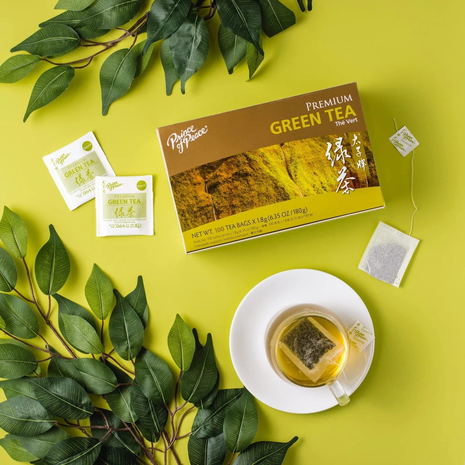 Prince of Peace Premium Green Tea 6.35Oz/180g – 100 Tea Bags