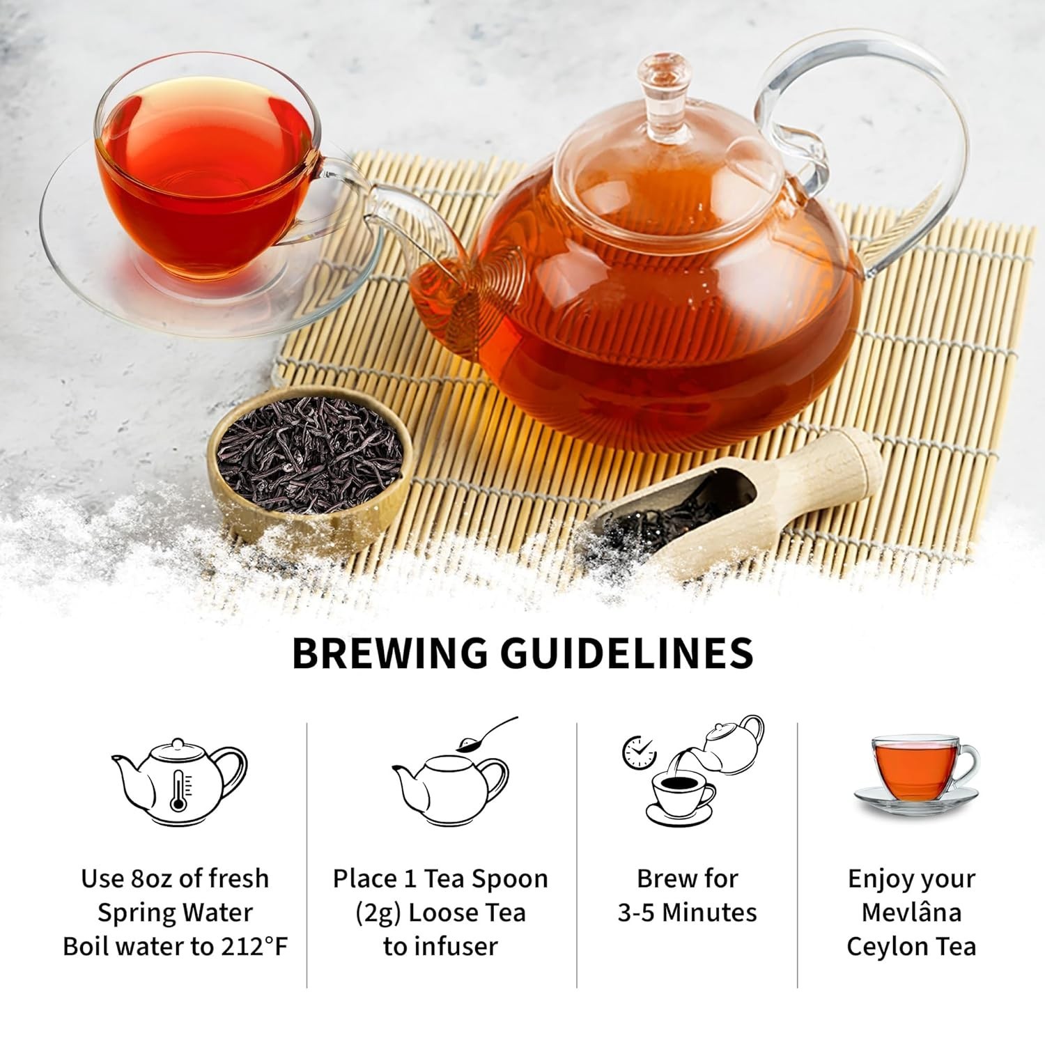 Mevlana Ceylon Black Tea Premium Loose Leaf 500g Rich Strong Flavor