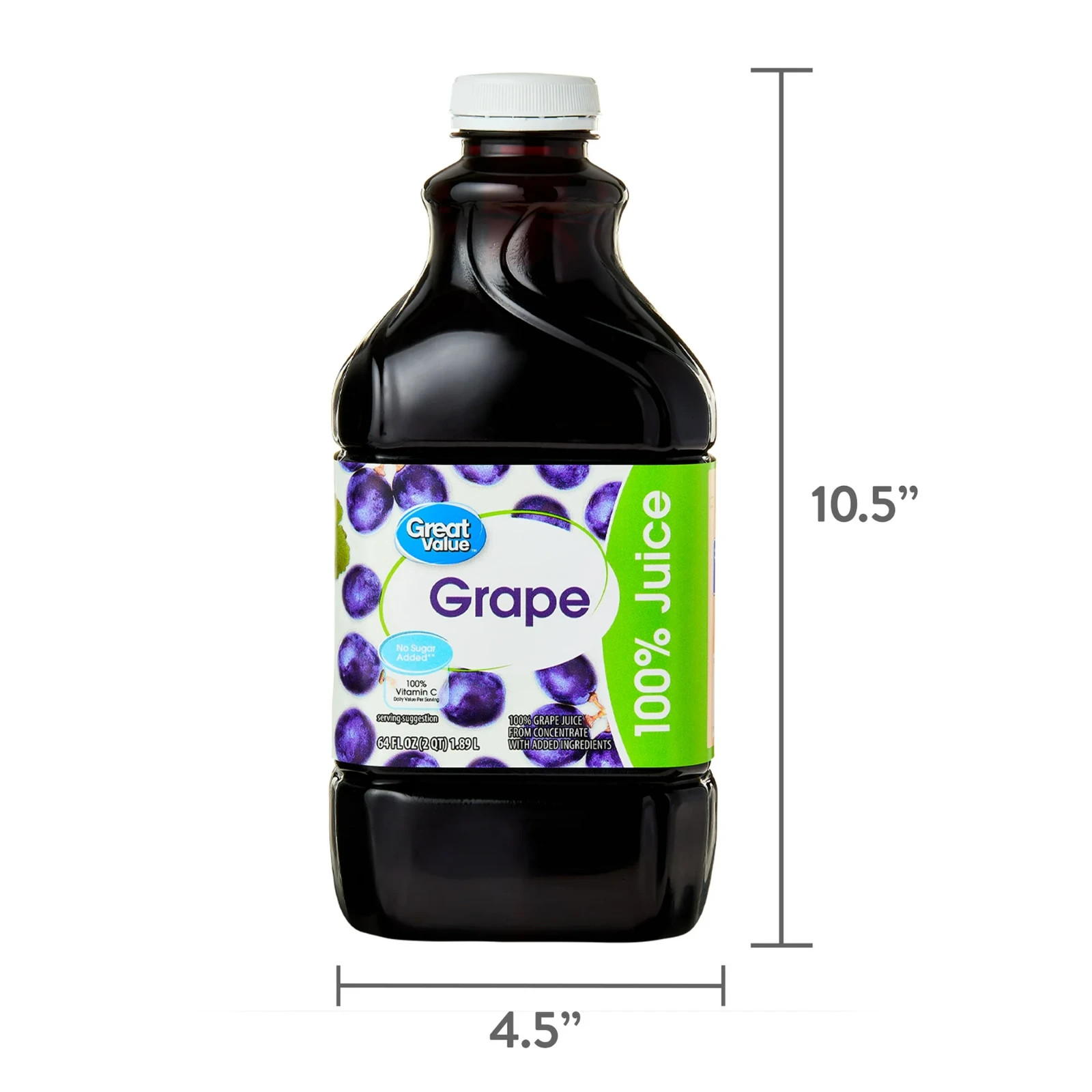 (2 pack) Great Value 100% Concord Grape Juice, 64 fl oz..