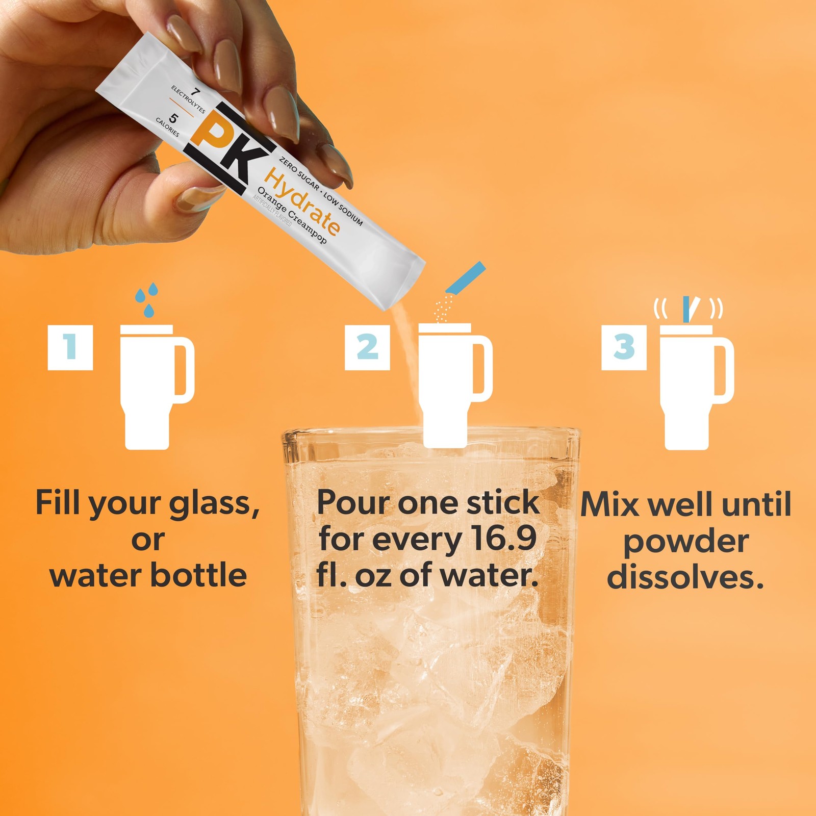 Pure Kick Hydration Singles To Go Orange Cream Pop 72 Pack Drink Mix