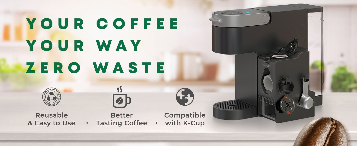 SavePod Universal Ring for Reusable Coffee Pods, 1 Pack, Black | Compatible with