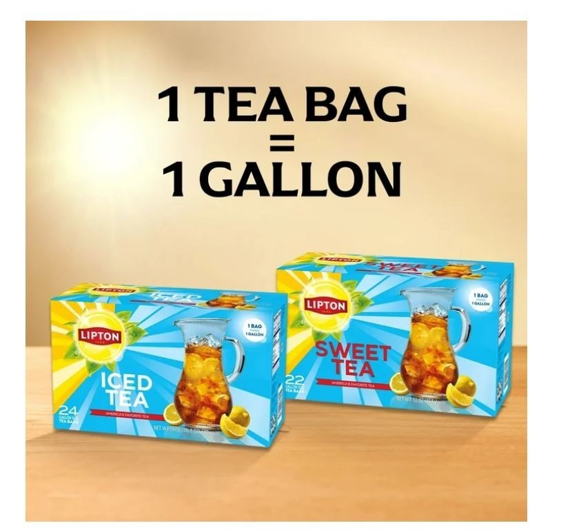 Lipton Iced Black Tea, Gallon Size Tea Bags, 24 Count