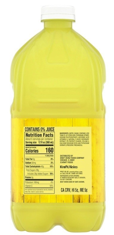 2 PACK- Country Time Lemonade NO Artificial Flavors or Sweeteners 64 Oz. (Each)
