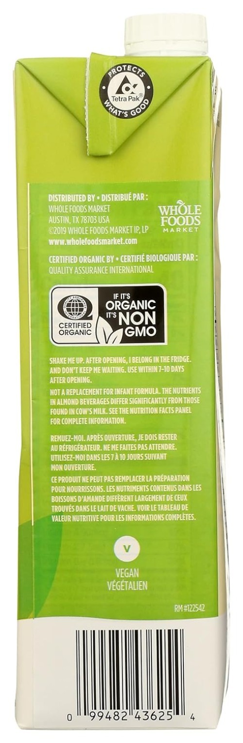 Nutrient-Rich 32 Oz Organic Unsweetened Almond Milk – Perfect Dairy Alternative