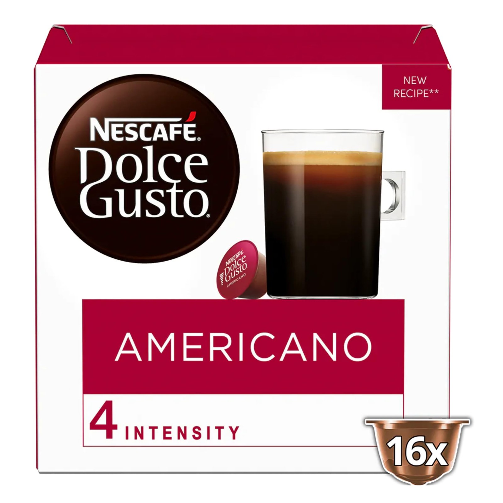 Nescafe Dolce Gusto Coffee Pods, Americano, 16 capsules, 12 Count (Pack of 3)