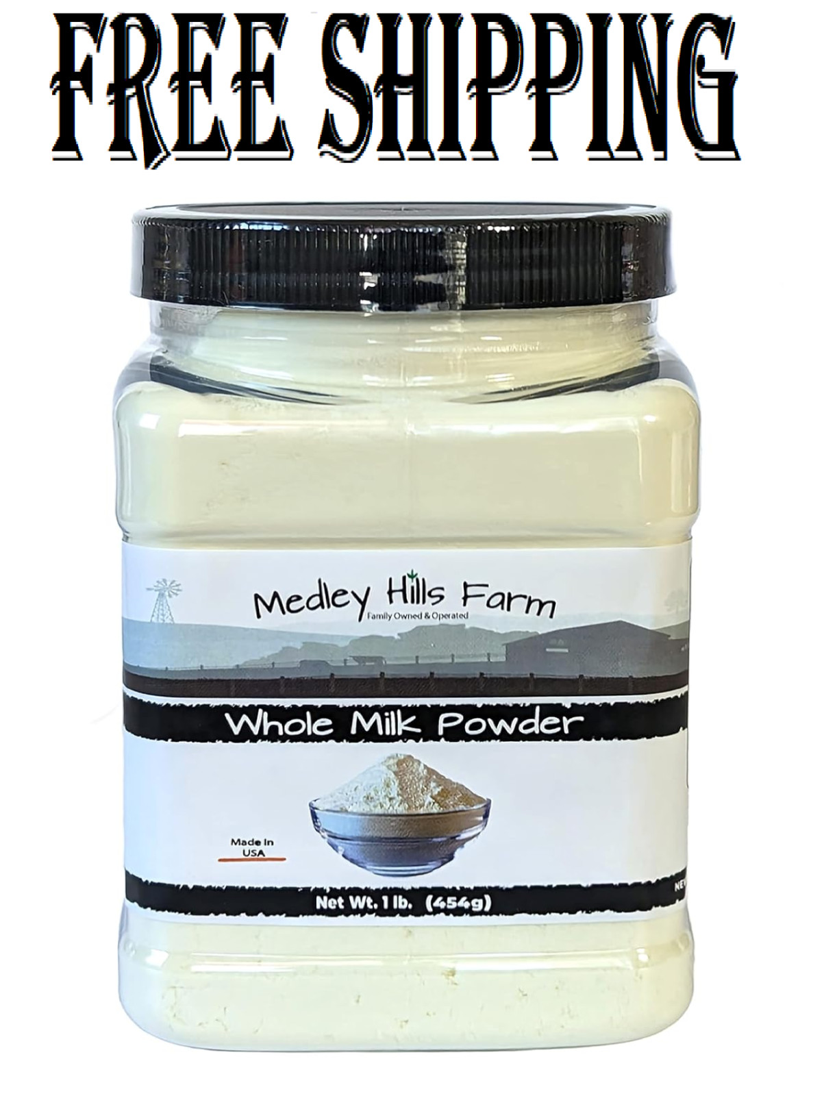 Hoosier Hill Farm All American Dairy Whole Milk Powder 1 lb NEW
