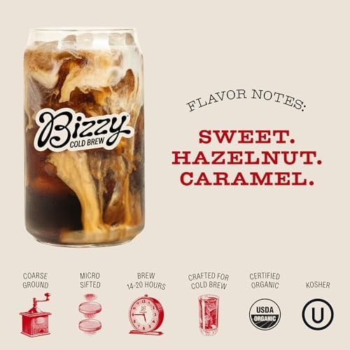 Bizzy Organic Cold Brew Coffee | Smooth & Sweet Blend | Coarse Ground Coffee …