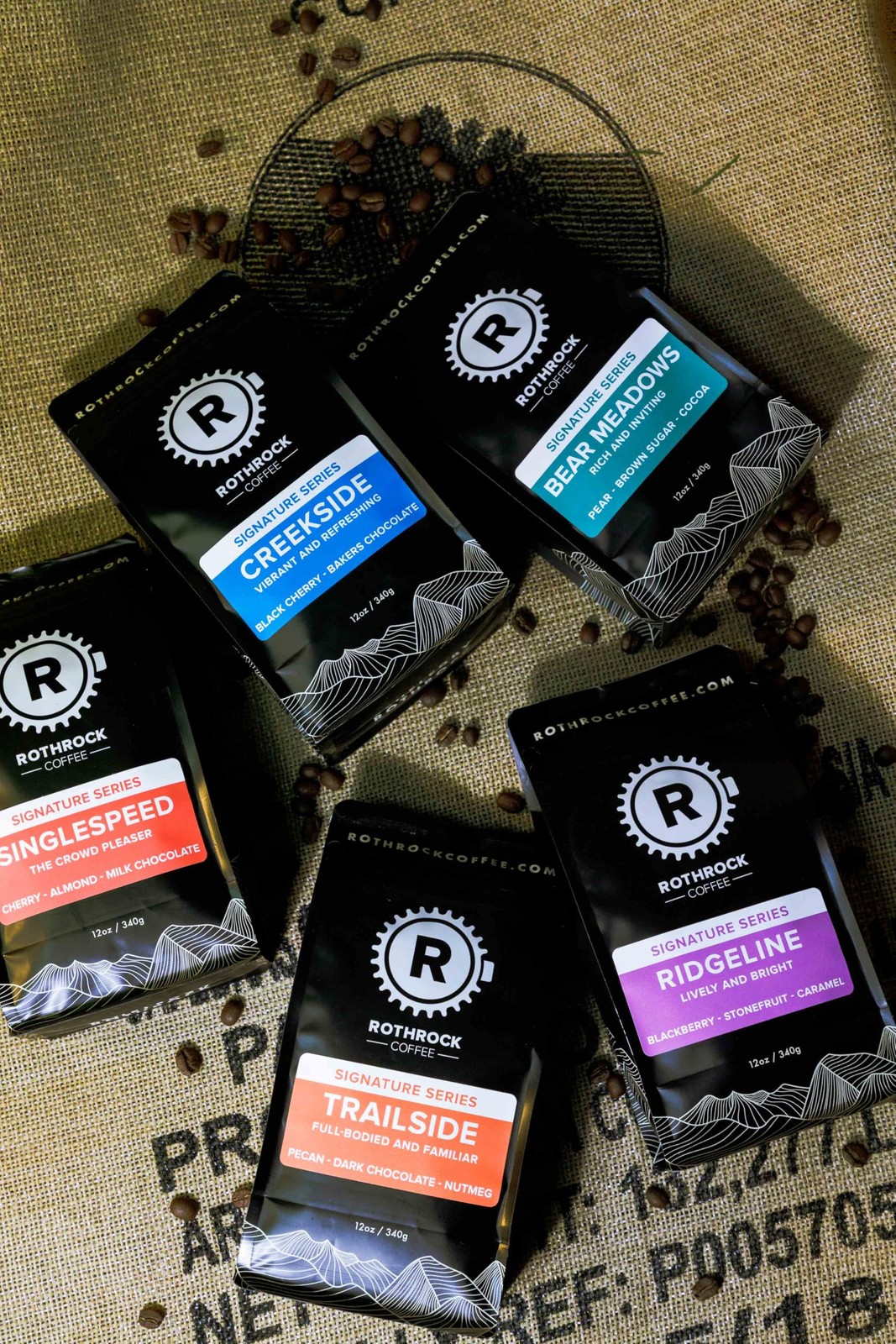 Rothrock Coffee Creekside Blend Medium Roast Specialty Whole Bean 340g Bag Unit