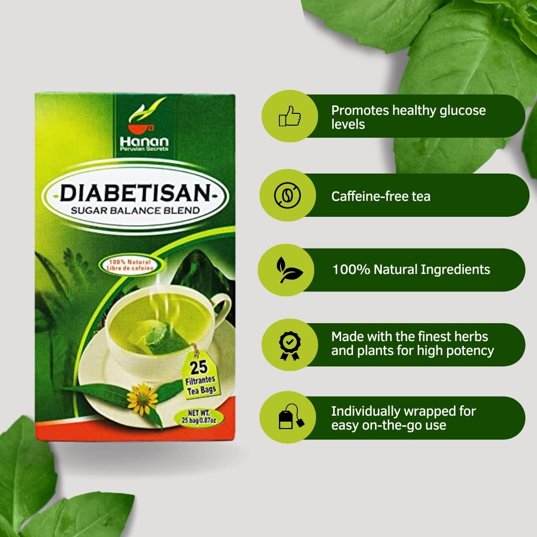 Deabetisan Herbal Tea – 100% Natural Sugar Balance Tea Blend 25 Teabags from Per