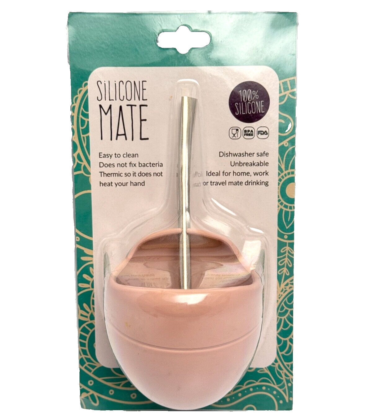 Modern Silicone Mate Gourd with Straw