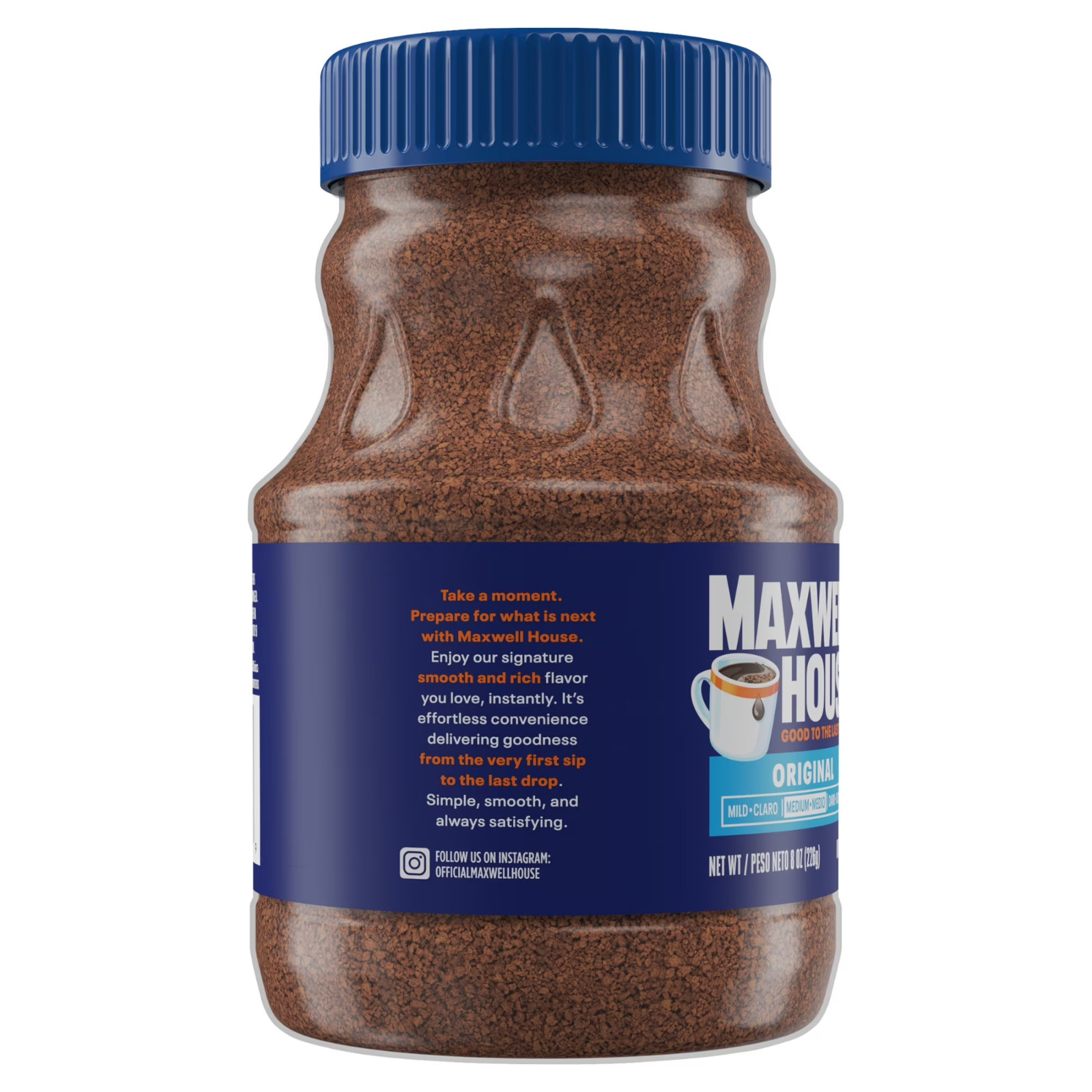 Maxwell House Original Roast Instant Coffee, 8 oz (JAR)