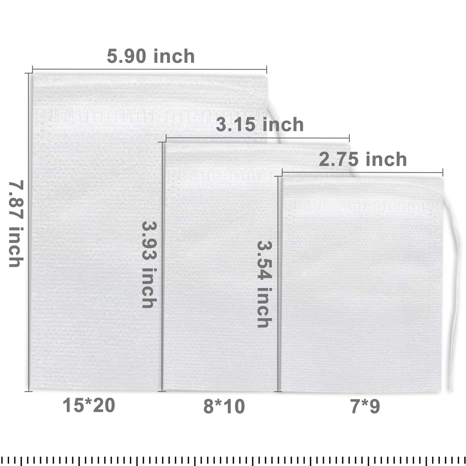 100-500 PCS Non-woven Tea bag Filter Empty Teabags Herb Loose Drawstring Bag