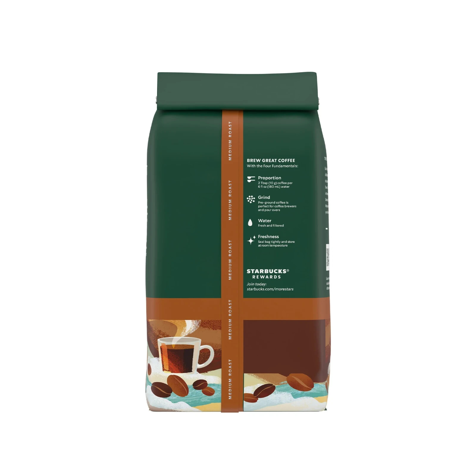 Starbucks Colombia Ground Coffee, Medium Roast, 12 oz New