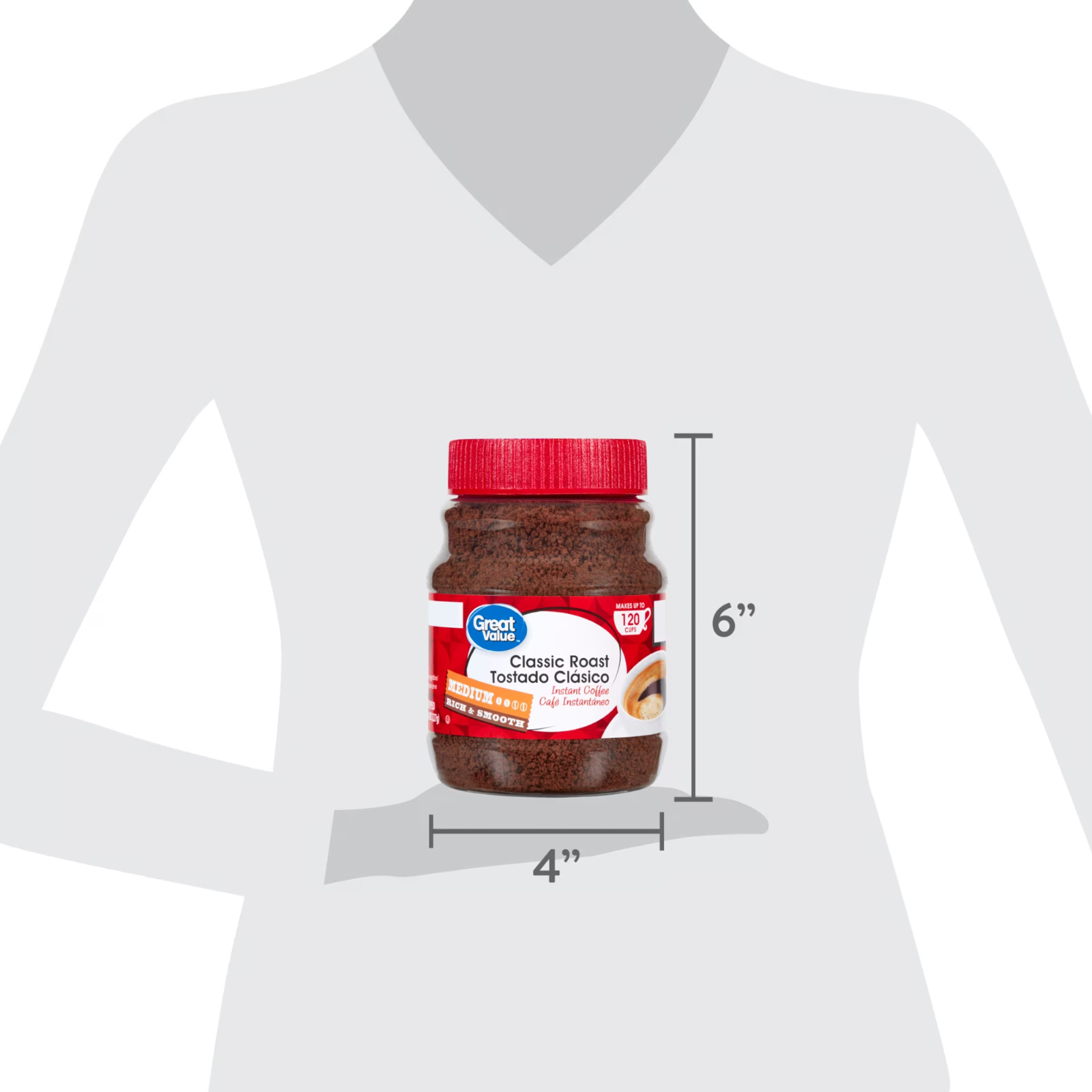 Great Value Classic Medium Roast Instant Coffee, 8 oz Free Shipping