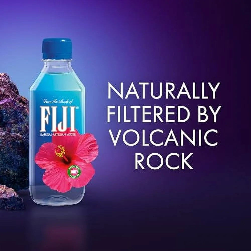(24 Pack) FIJI Natural Artesian Water with Electrolytes and Minerals, 16.9 Fl Oz