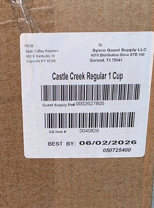 *Case of 200* Castle Creek Coffee Regular 1 Cup Packets