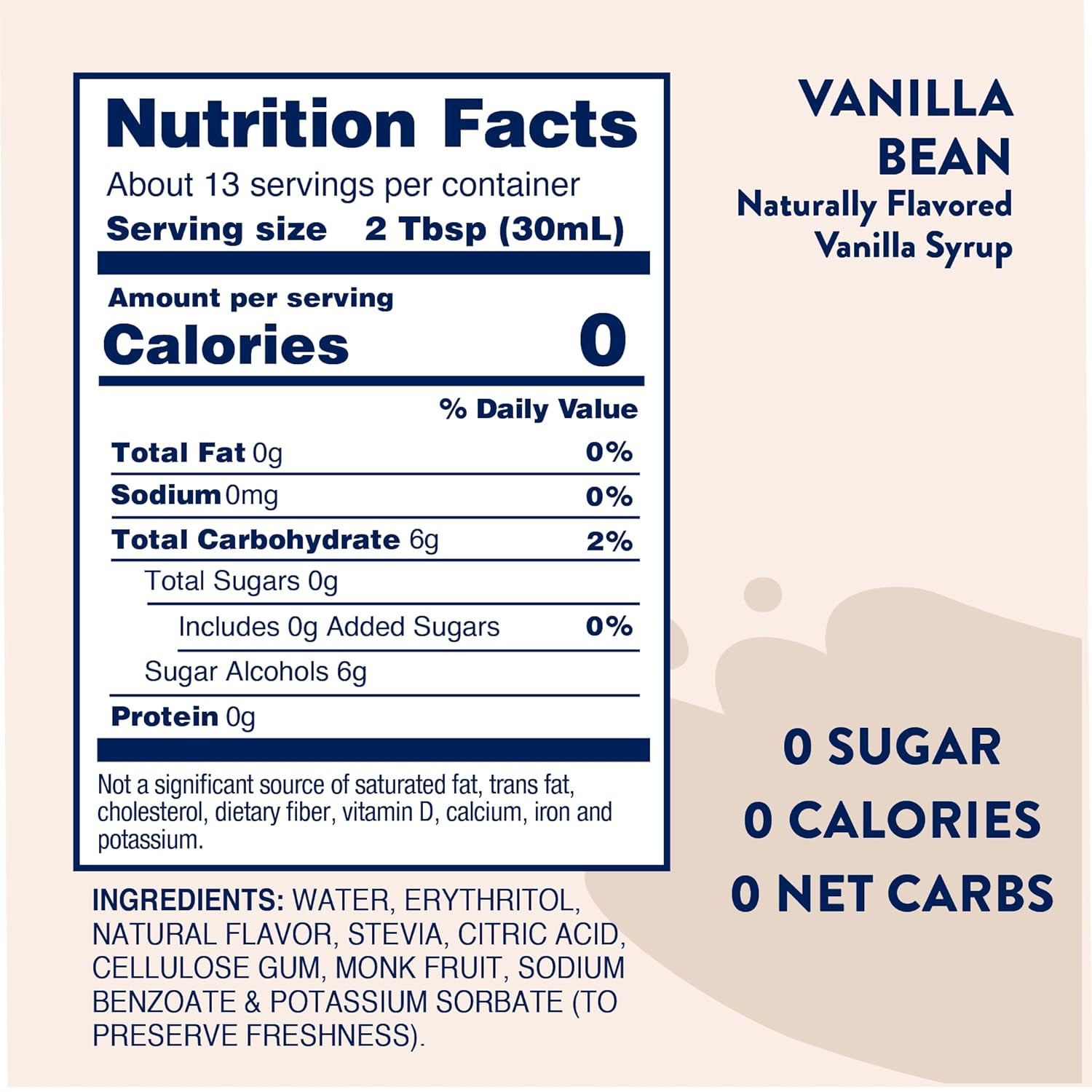 Jordan’S Skinny Mixes Sugar Free Coffee Syrup, Vanilla Bean Coffee Flavoring Syr