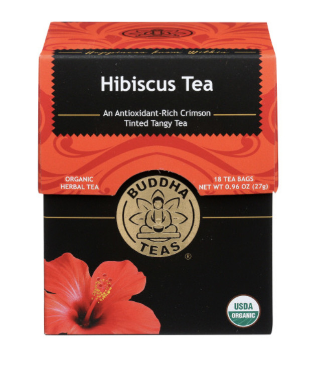 Buddha Teas Organic Hibiscus Tea 18 Bags Kosher Caffeine Free