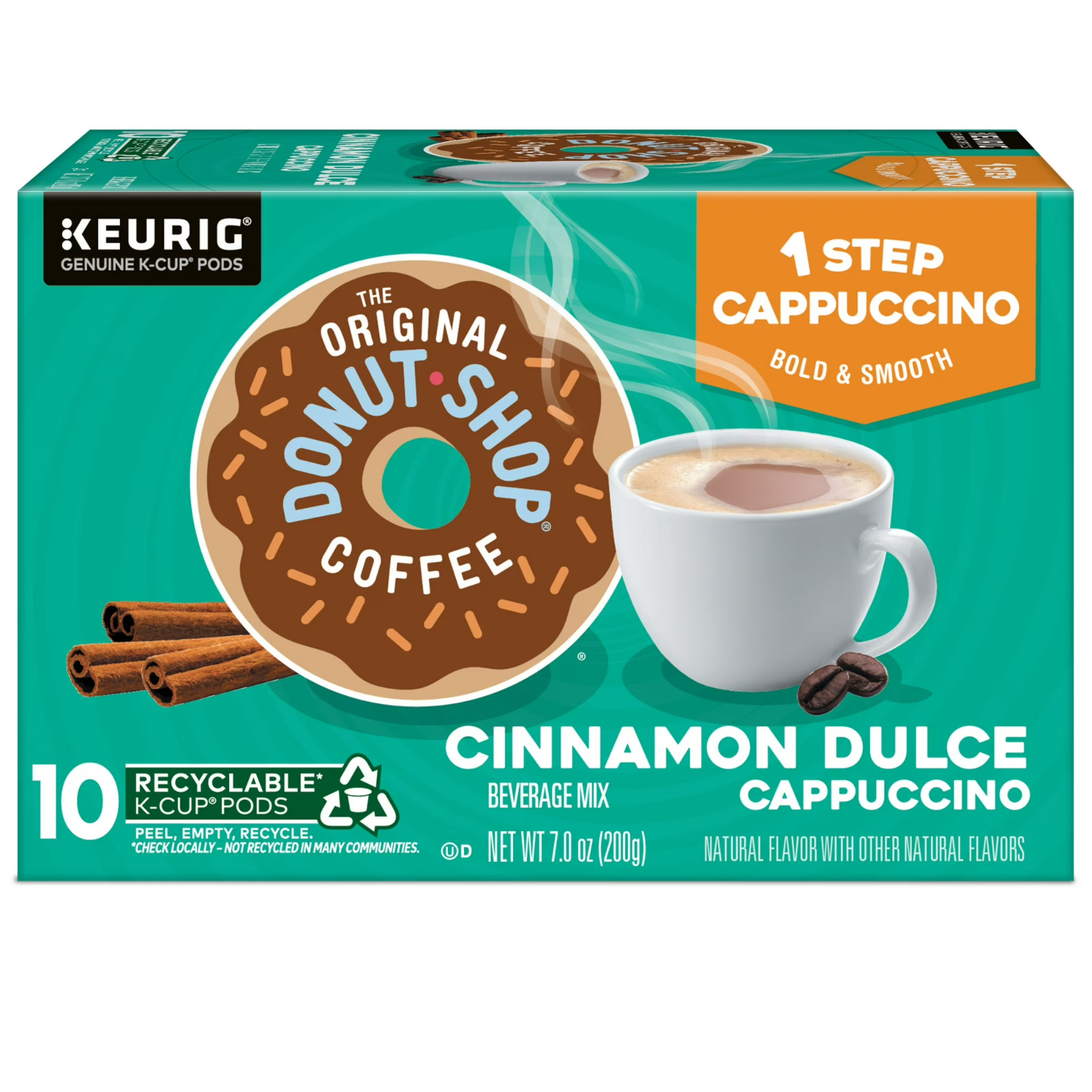 The Original Donut Shop, One Step Cinnamon Dulce Cappuccino Flavored K-Cup Coffe