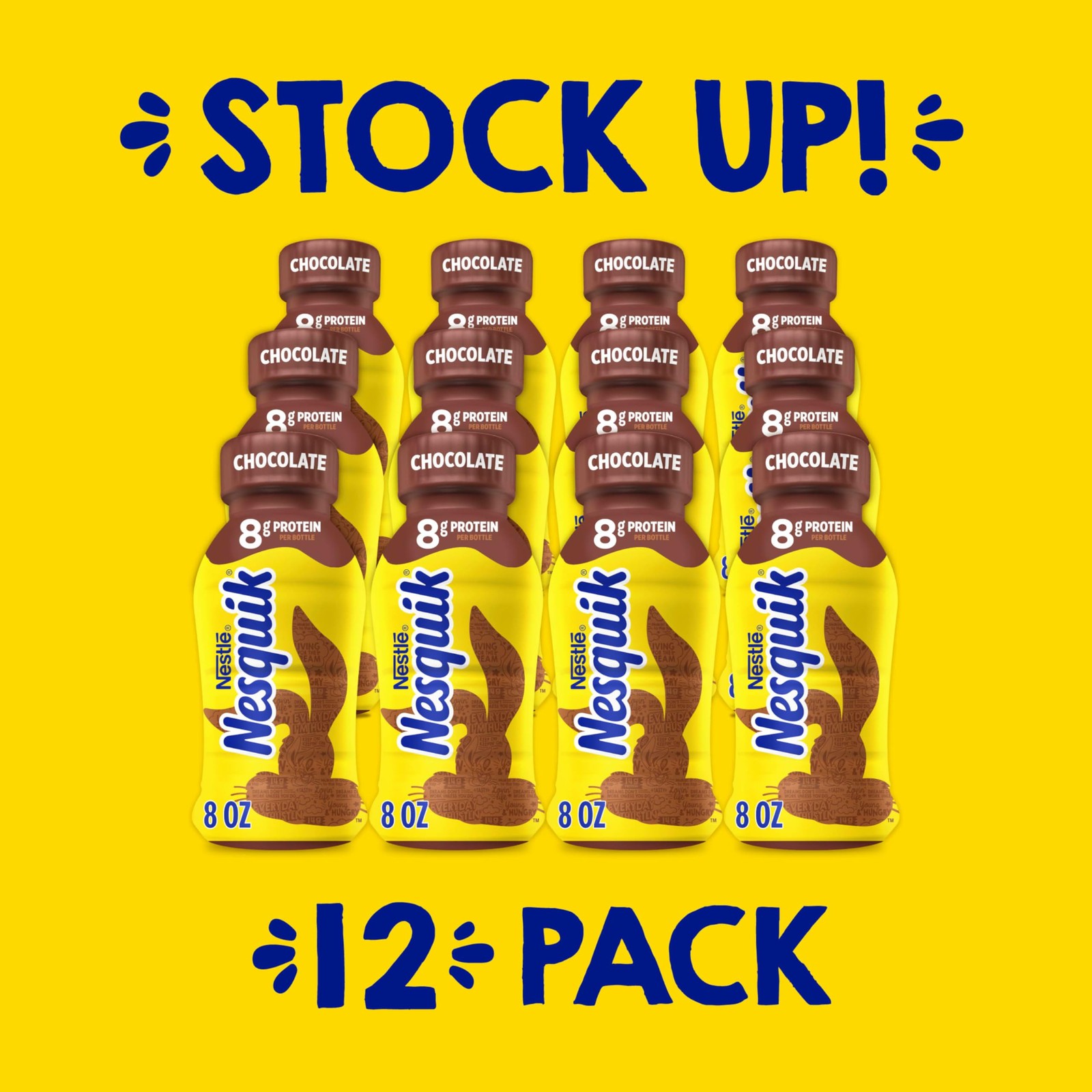Nesquik Chocolate Lowfat Milk Ready to Drink 12 Pack of 8 Fl Oz (Pack 12)