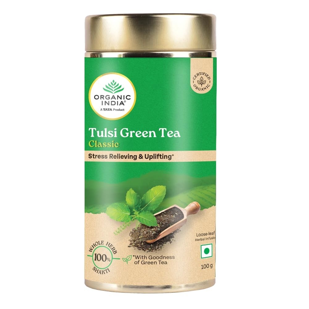 Organic India Tulsi Green Tea Classic Loose Leaves – 100gm