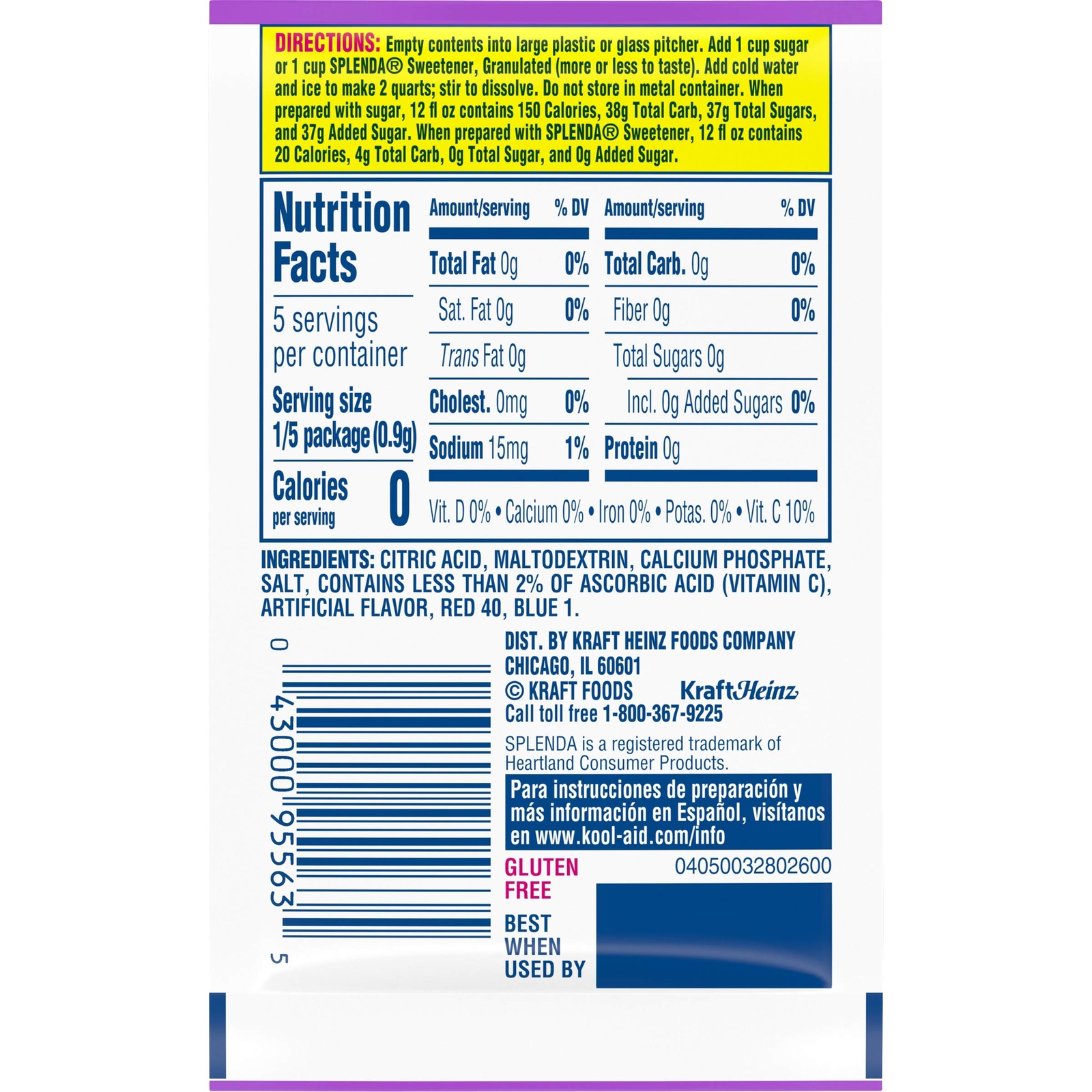 Kool-Aid GRAPE Flavored Unsweetened Caffeine Free Drink Mix, (Pack of 48)