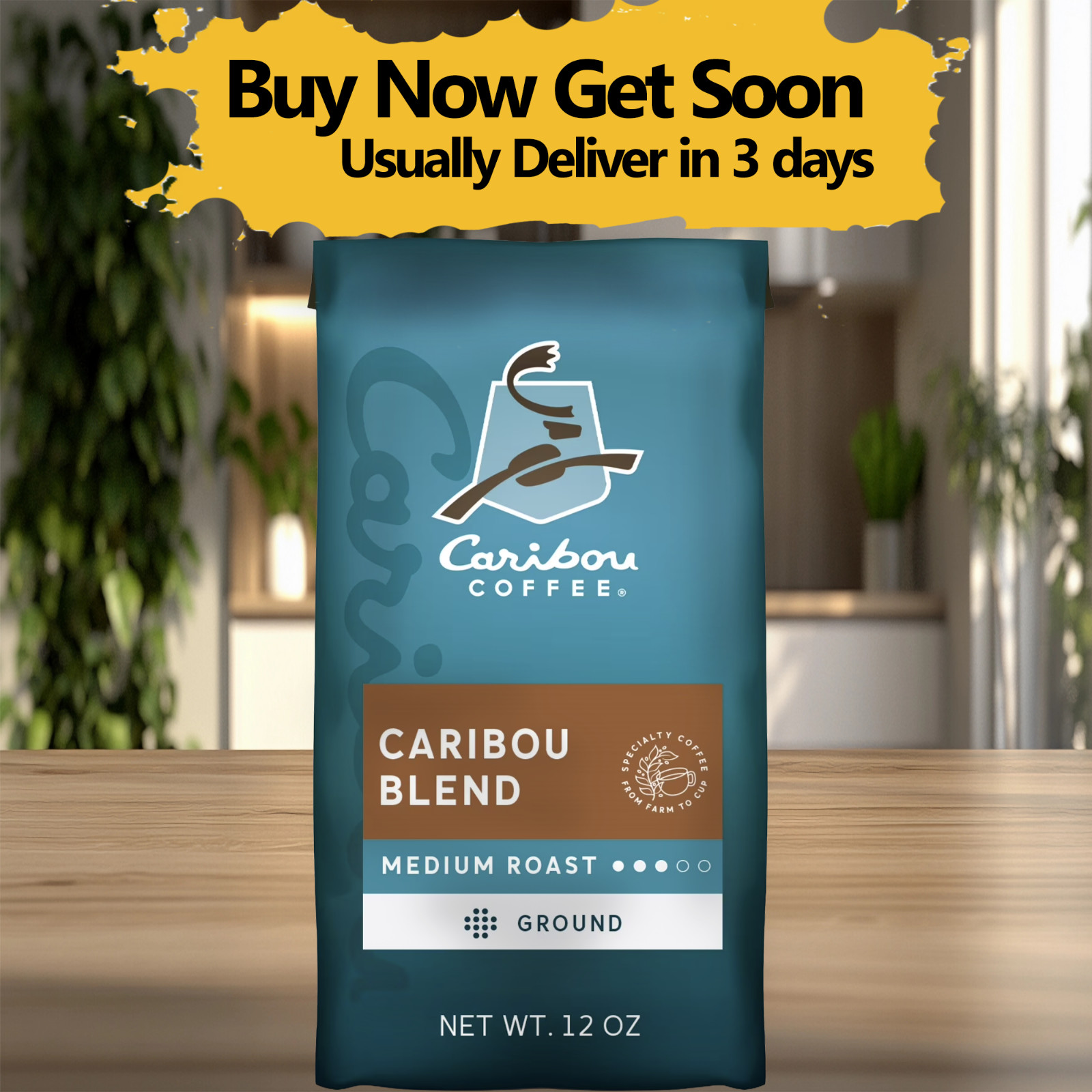 Caribou Coffee Caribou Blend Medium Roast Ground Arabica Coffee 12oz