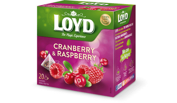 6 LOYD CRANBERRY & RASPBERRY Flavor Fruit Tea Boxes (120 servings)
