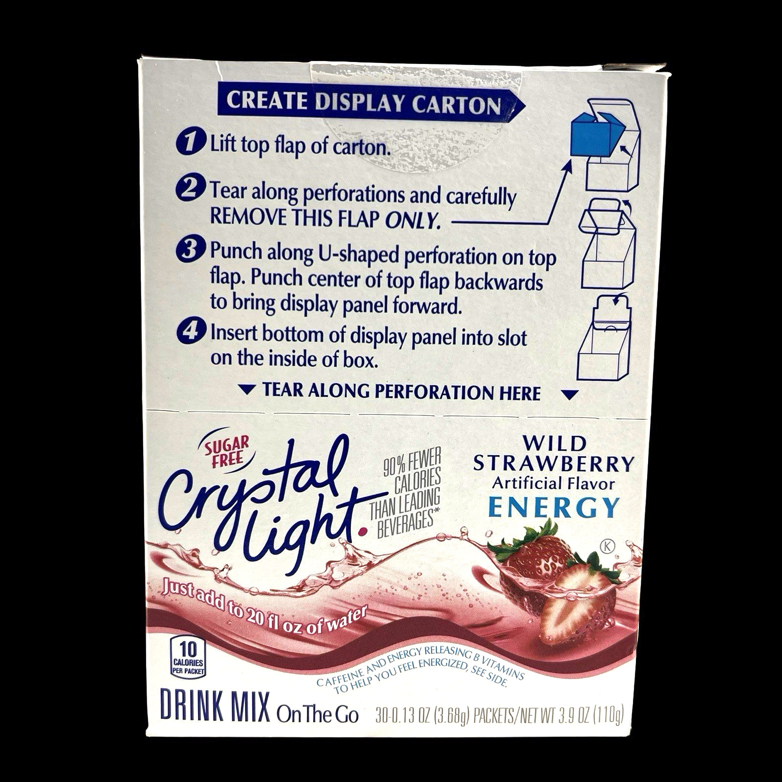 Crystal Light Wild Strawberry Energy Mix (30 Packets) EXP July 2027