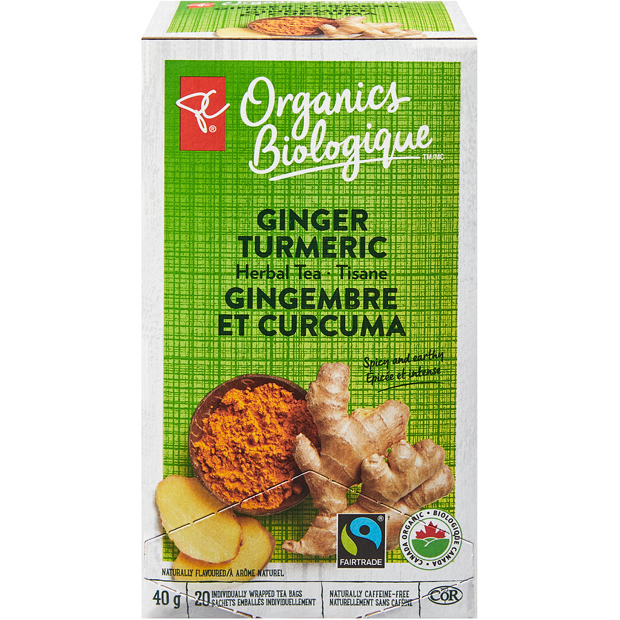 4-Pack PC Organics Ginger Turmeric Herbal Tea