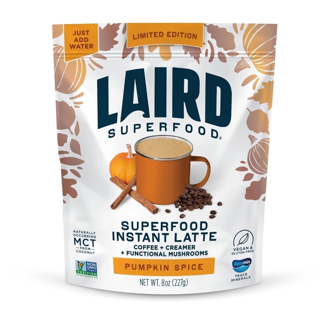 Laird Pumpkin Spice Latte Coffee Cream Chaga Lion Mane Cordycep Maitake Mushroom