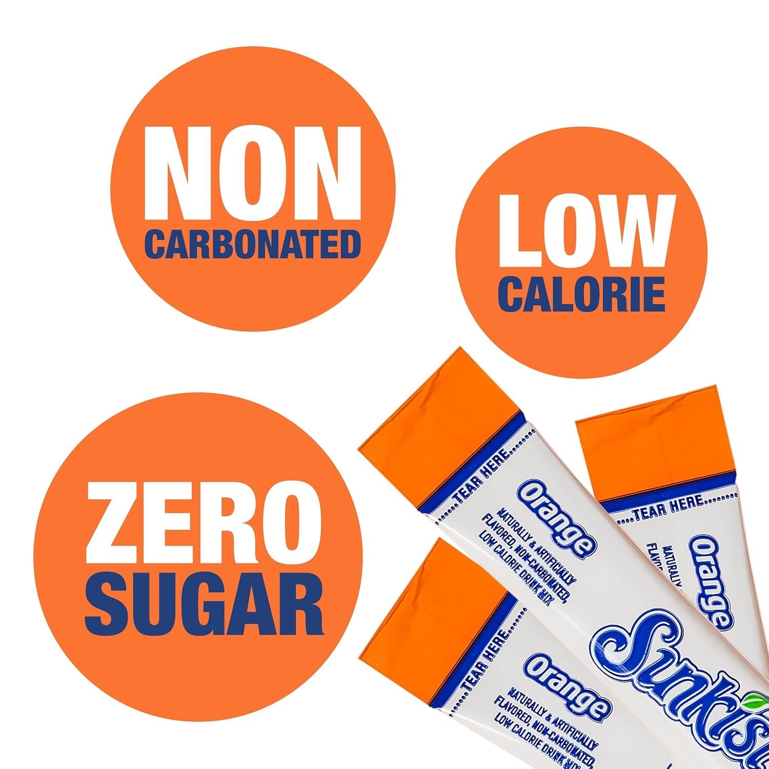 Sunkist Orange Soda Singles – 72 Delicious Powder Packets, Caffeine & Sugar-Free