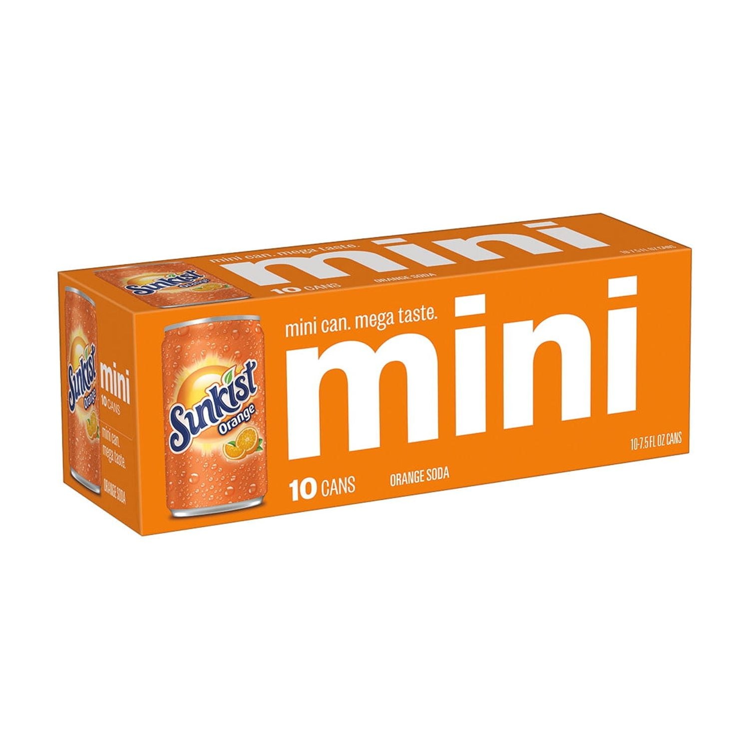 🍊 Sunkist Orange Soda Pop – 7.5 fl oz Mini Cans (10 Pack) | FREE SHIPPING