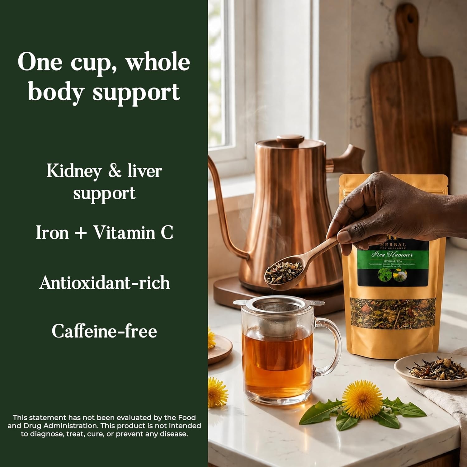 Iron Hammer Herbal Tea for Kidney and Liver Detox 4oz | Loose Leaf Kidney Tea