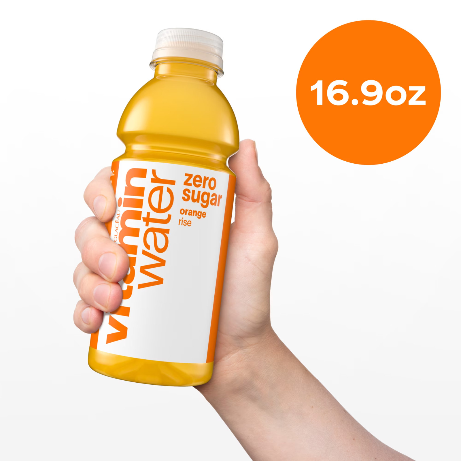 vitaminwater Rise Zero Sugar Orange Flavored Water Beverage, 16.9 fl oz, 6 Pack-