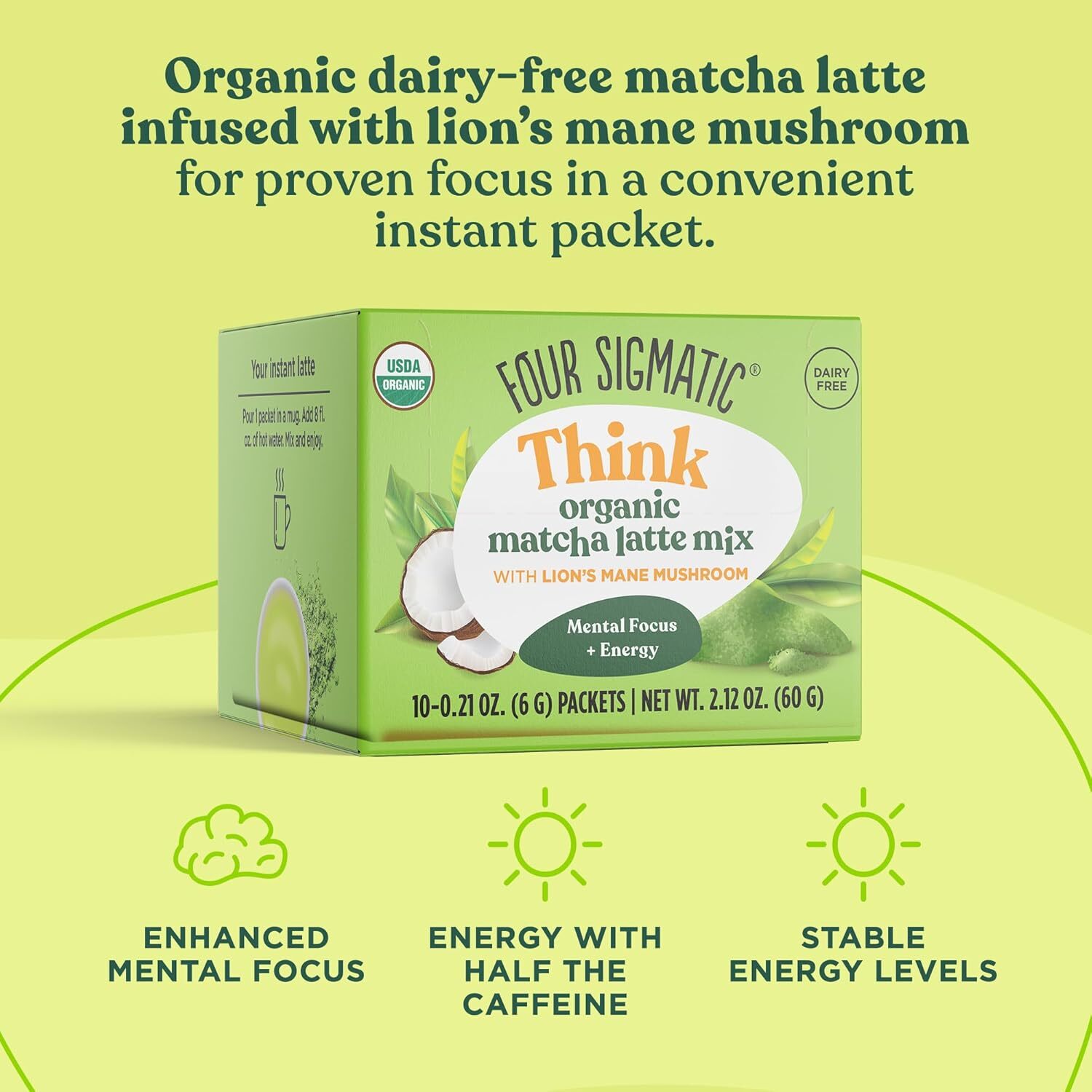 Four Sigmatic Organic Matcha Latte Lions Mane 1 Each 10 ct