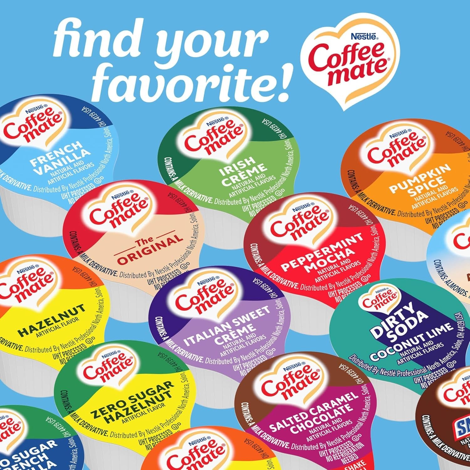 Nestle Coffee mate Coffee Creamer, French Vanilla, Liquid Creamer Singles, Non D