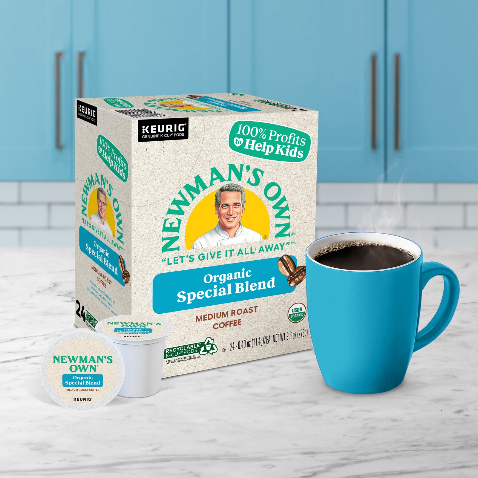 Newman’s Own Organics, Special Blend, K-Cup Pods, Medium Roast, 192 Count